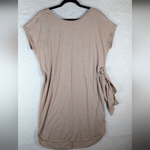 287-NWT Ichi Casual Tan With‎ Sparkles Women's Midi Dress